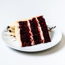 Load image into Gallery viewer, Cocoa and Fig Black Velvet Cake Slice
