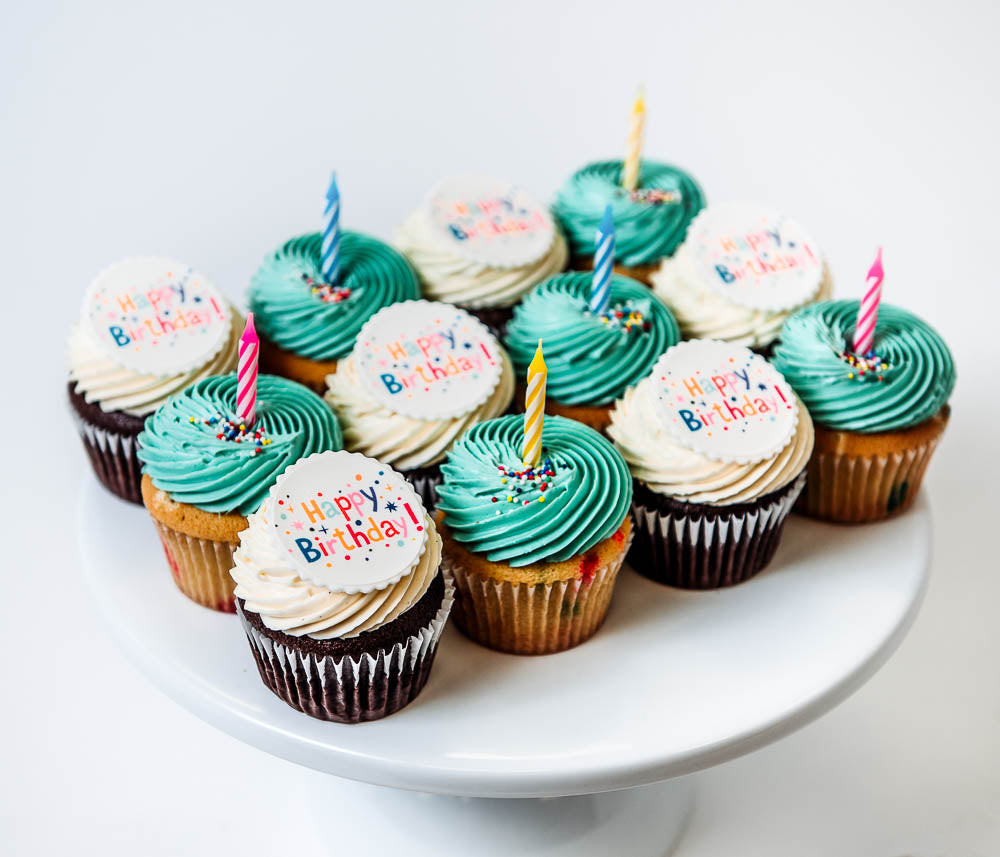happy birthday candles cupcakes