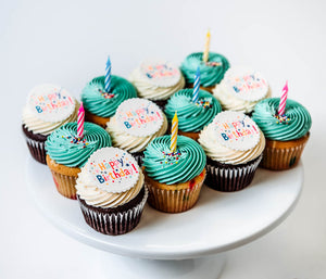 Cocoa and Fig Birthday Dozen Cupcakes