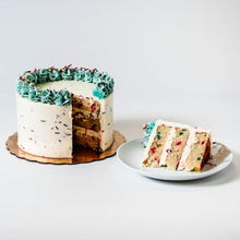 Load image into Gallery viewer, Cocoa and Fig Confetti Cake Sliced