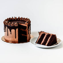 Load image into Gallery viewer, Cocoa and Fig Sinfully Chocolate Cake Sliced
