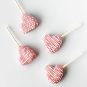 Heart Shaped Cake Lollipops