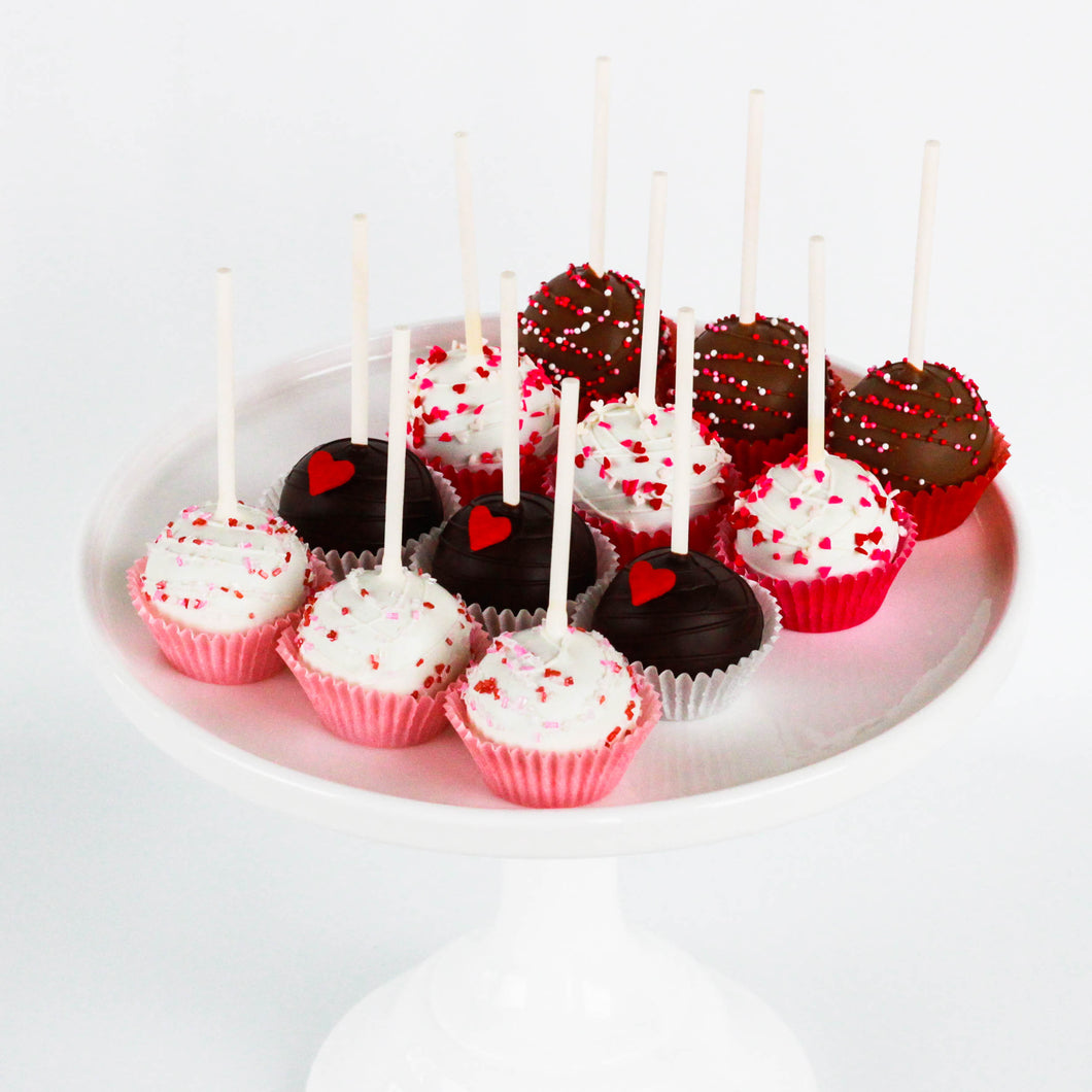 Valentine's Day Cake Lollipops